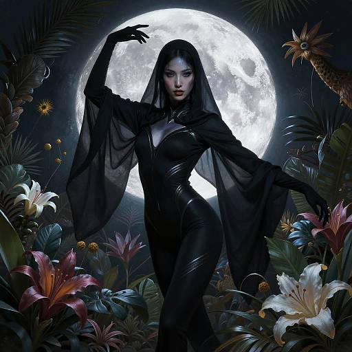 Mystical Shadow Dancer in Moonlight