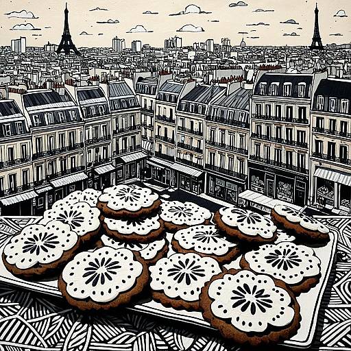 Parisian Cookies and Cityscape Painting