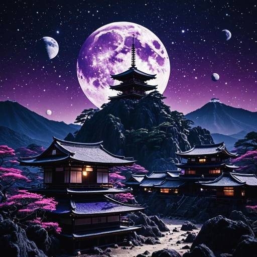 Ancient Japanese Village on a Floating Asteroid Ancient Japanese Village on a Floating Asteroid