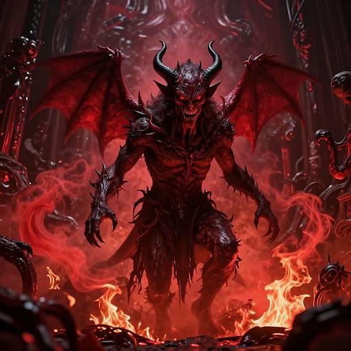 Mischievous Demon Emerging from Smoke