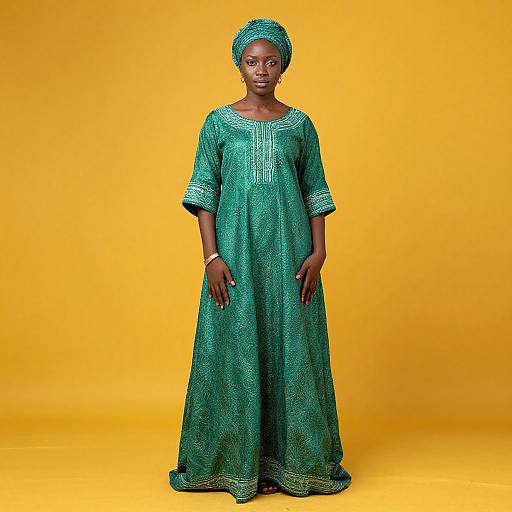 Yoruba Woman in Green Dress