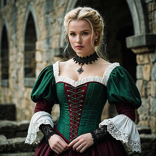 Medieval Female Pinhead Costume Portrait