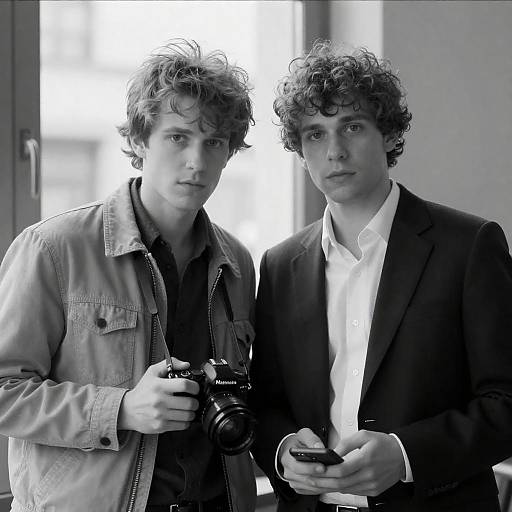 Intense Duo: Black-and-White Portrait