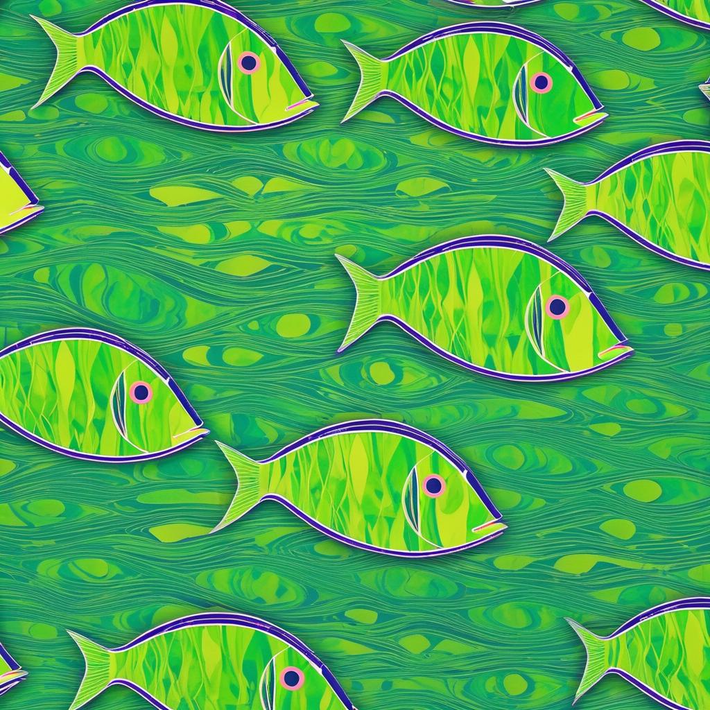 Neon-Marble Fish Inspired by Monet & Warhol