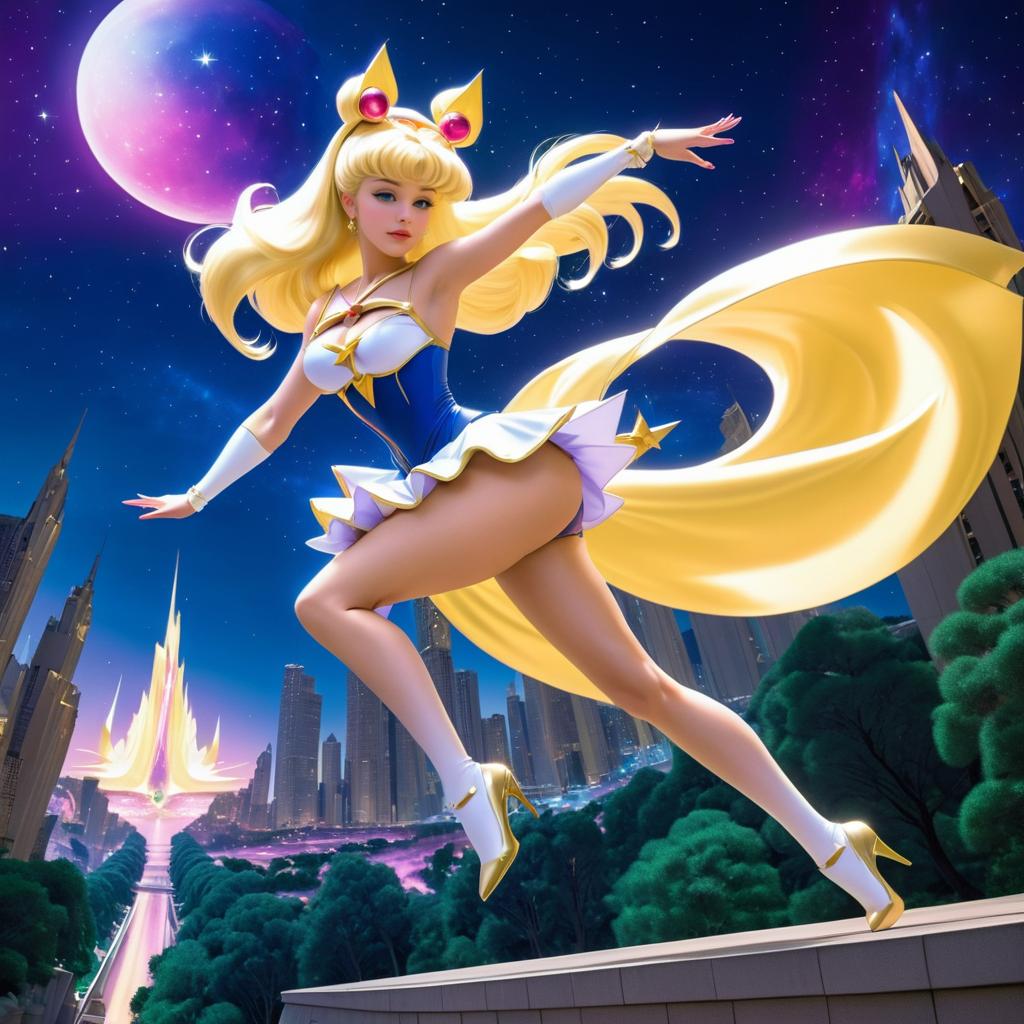 Curvaceous Star Guardian in Action Pose