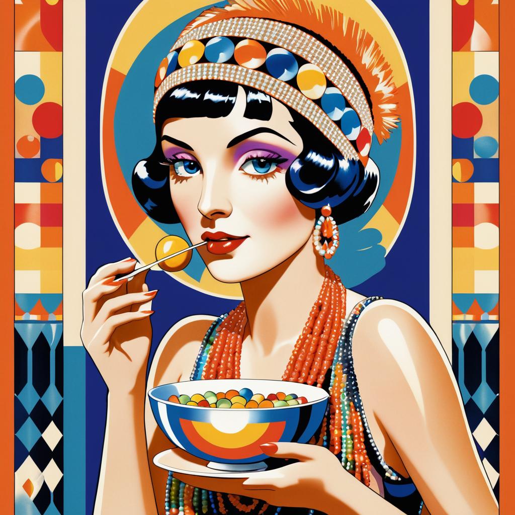 1920s Flapper Girl Cereal Ad Poster