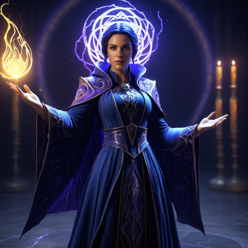 Cinematic Sorceress with Arcane Energy