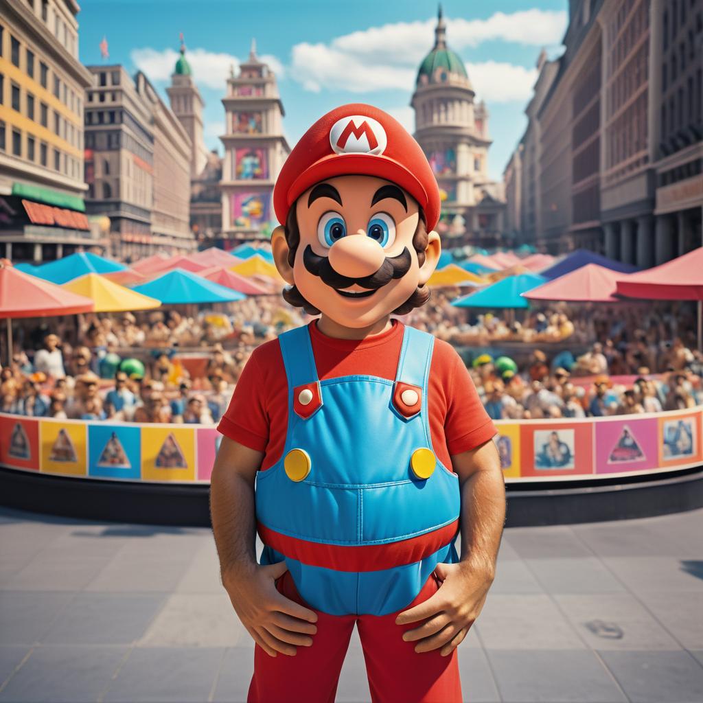 80s Polaroid Style Cinema Still of Mario