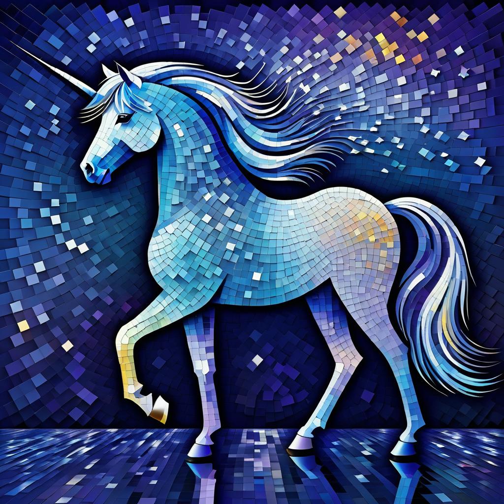 Luminous Horse Mosaic Art Design