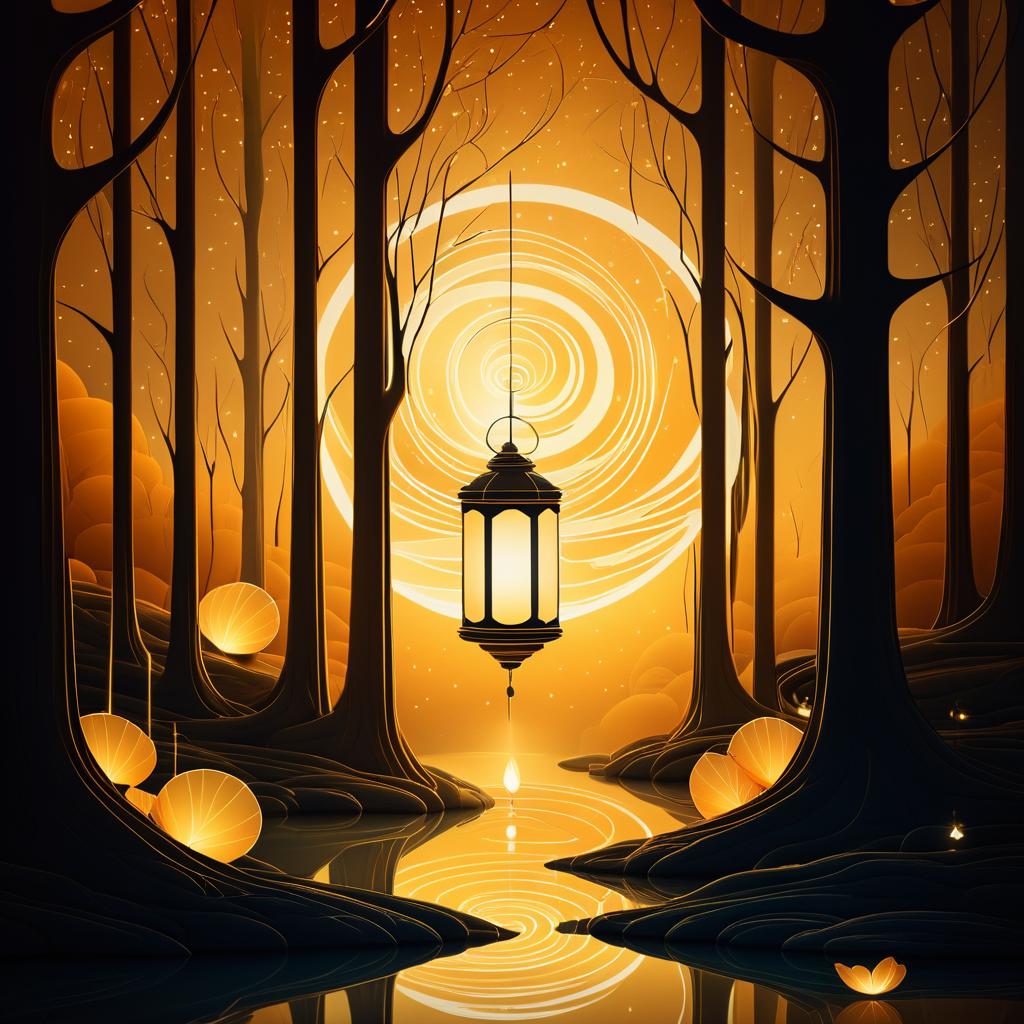 Serene Lantern: An Artistic Tranquility