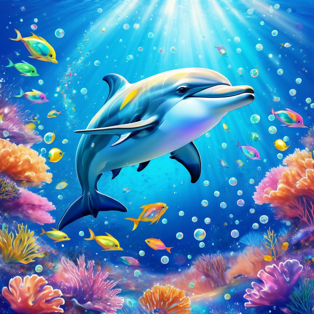 Joyful Dolphin in a Coral Wonderland