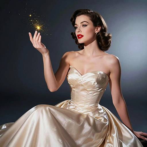 Vintage Glamour in Champagne Gown