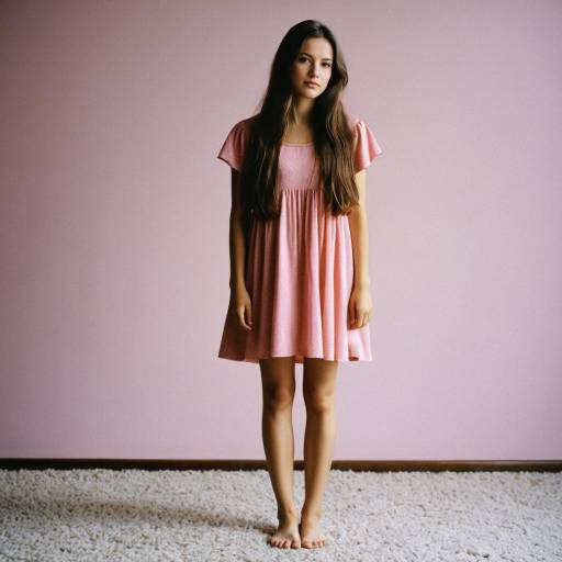 Realistic Solo Girl in Pink Dress