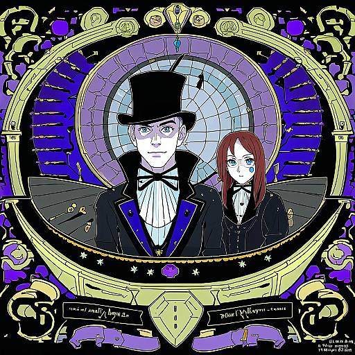 Illustration of Andrew graves, the coffin of andy and leyley in the style of Maiku