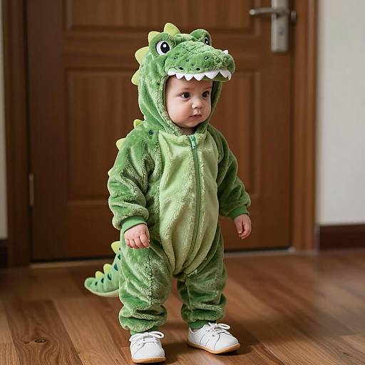 Adorable Baby in Crocodile Costume
