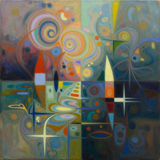 Kadinski-Inspired Vivid Abstract Landscape