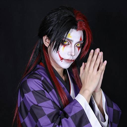 Intense Cosplayer with Colorful Design