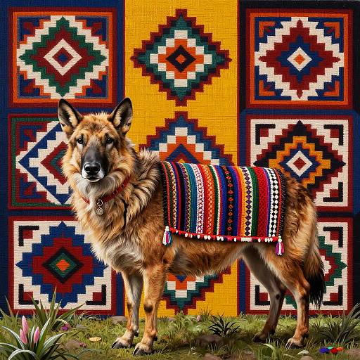 Peruvian Shepherd with Traditional Andean Textile