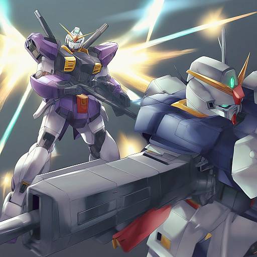 Illustration of Gundam mk ii, gundam in the style of Eredhen