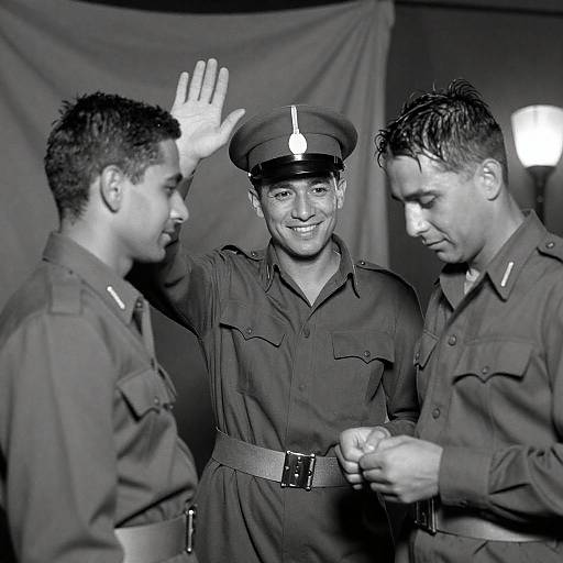 Vintage Military Portrait in Black-and-White