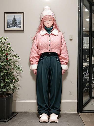 Chic Winter Fashion: Full Body Portrait