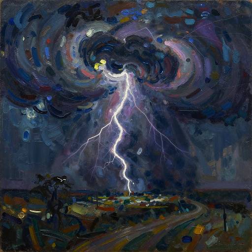 Expressionist Storm Under Electric Light