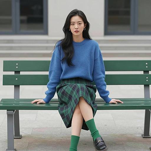 Casual Asian Woman Outdoor Scene