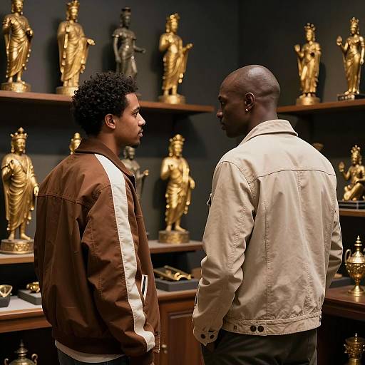 Mysterious Encounter Among Golden Artifacts