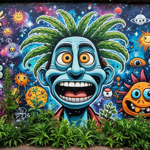 Colorful Sound Effects Graffiti Mural