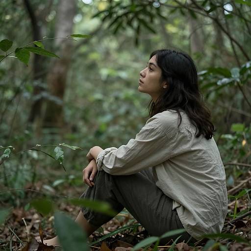 Serene Figure Embracing Wilderness