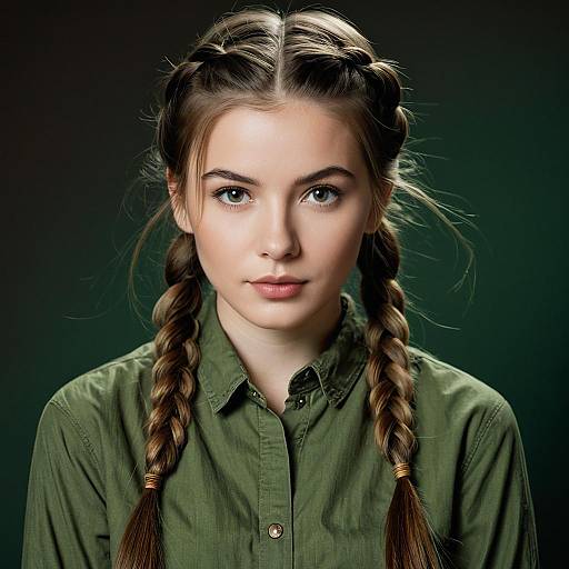 Young Woman with Braided Hairstyle
