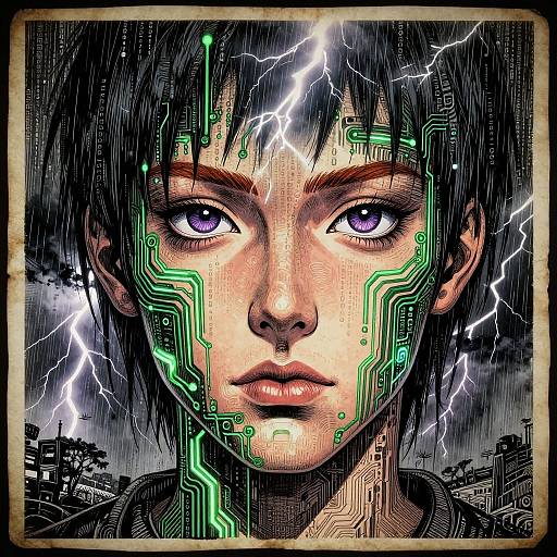 Cybernetic Mediterranean Face Illustration
