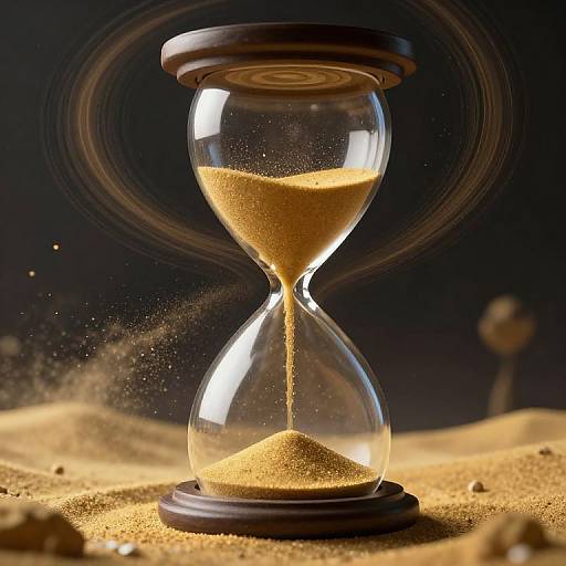 Gravity-Defying Hourglass in Dreamscape