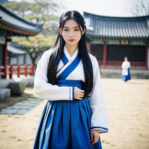 Young Woman in Traditional Korean Hanbok
