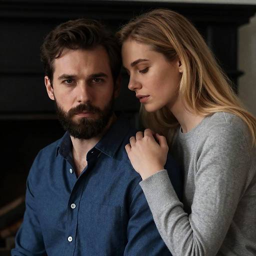 Intimate Portrait of Couple by Fireplace