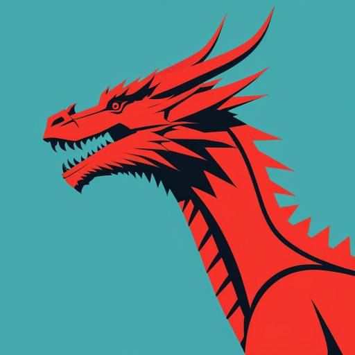 Red Dragon Flat Illustration