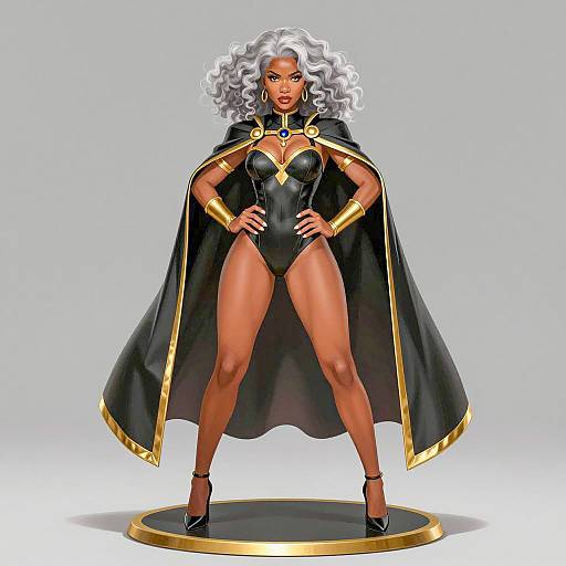 Bold Warrior in Elegant Black and Gold