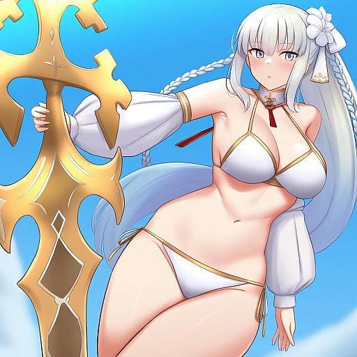 Illustration of Morgan le fay (water princess) (fate), fate/grand order in the style of Tomajiyama