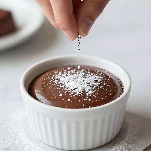 Sprinkling Powdered Sugar on Chocolate