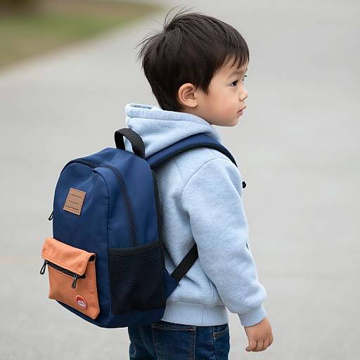 Toddler Boy with Backpack Hoodie