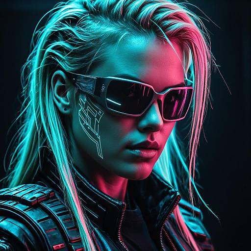 Cyberpunk Blonde Hacker Portrait