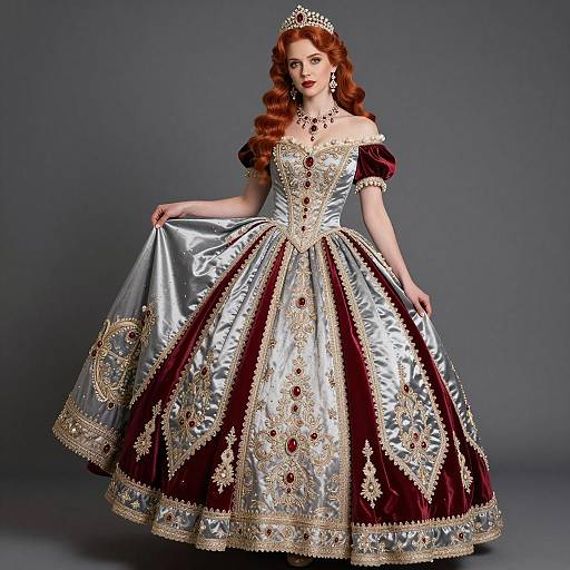 Elegant Woman in Regal Ball Gown