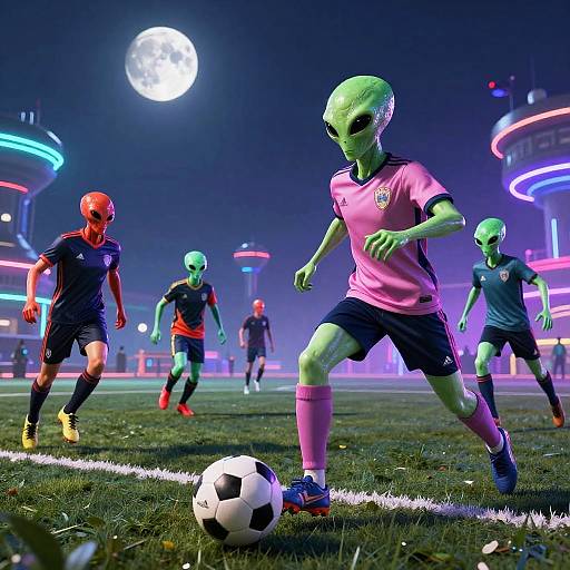 Futuristic Alien Soccer Match