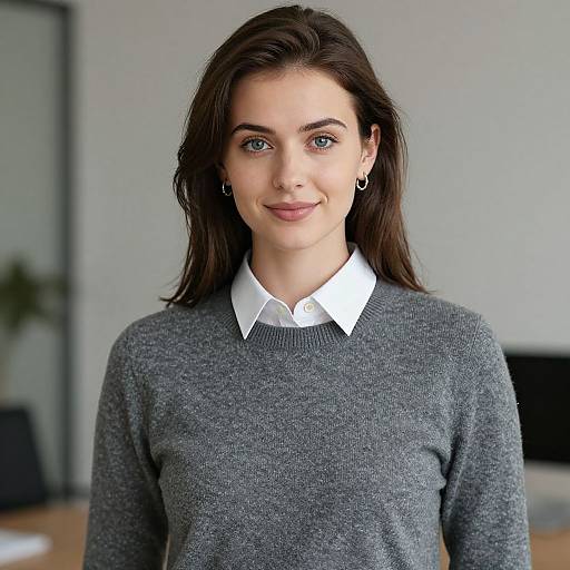 Realistic Portrait of Woman in Sweater