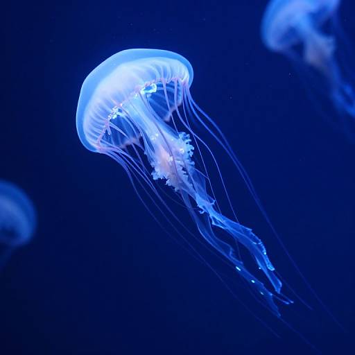 Ethereal Glowing Jellyfish in Cavern