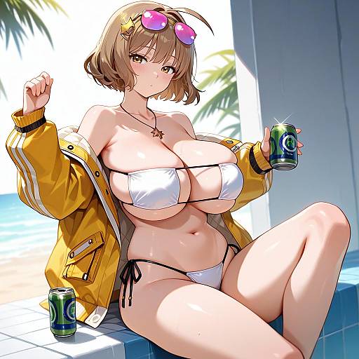 Illustration of Anis (sparkling summer) (nikke), goddess of victory: nikke in the style of Vento