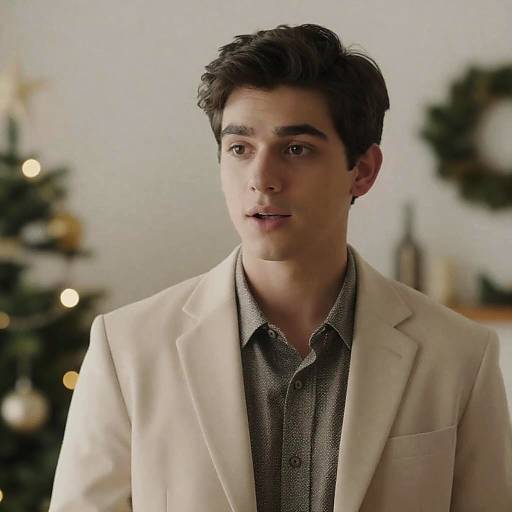 Stylish Young Man in Holiday Setting