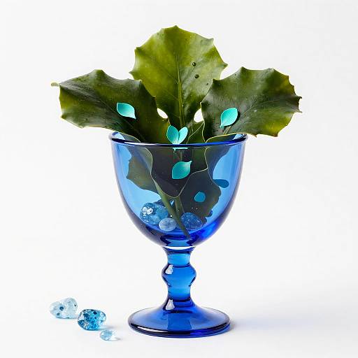 Glossy Cerulean Chalice Still-Life