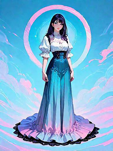 Dark Fantasy Woman in Elegant Dress