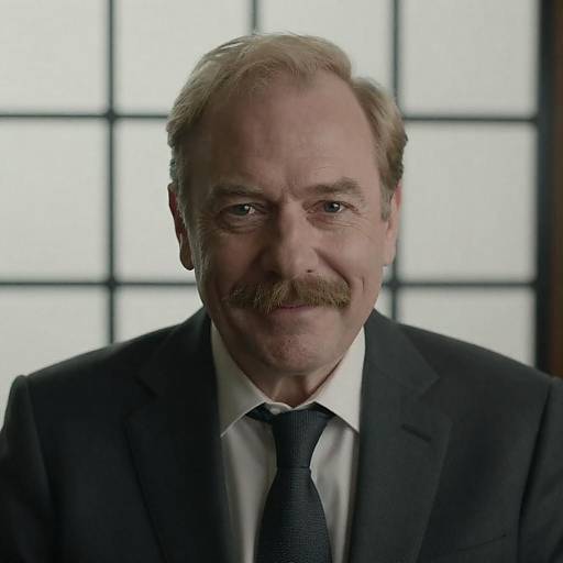 Middle-aged man with mustache in suit smiling